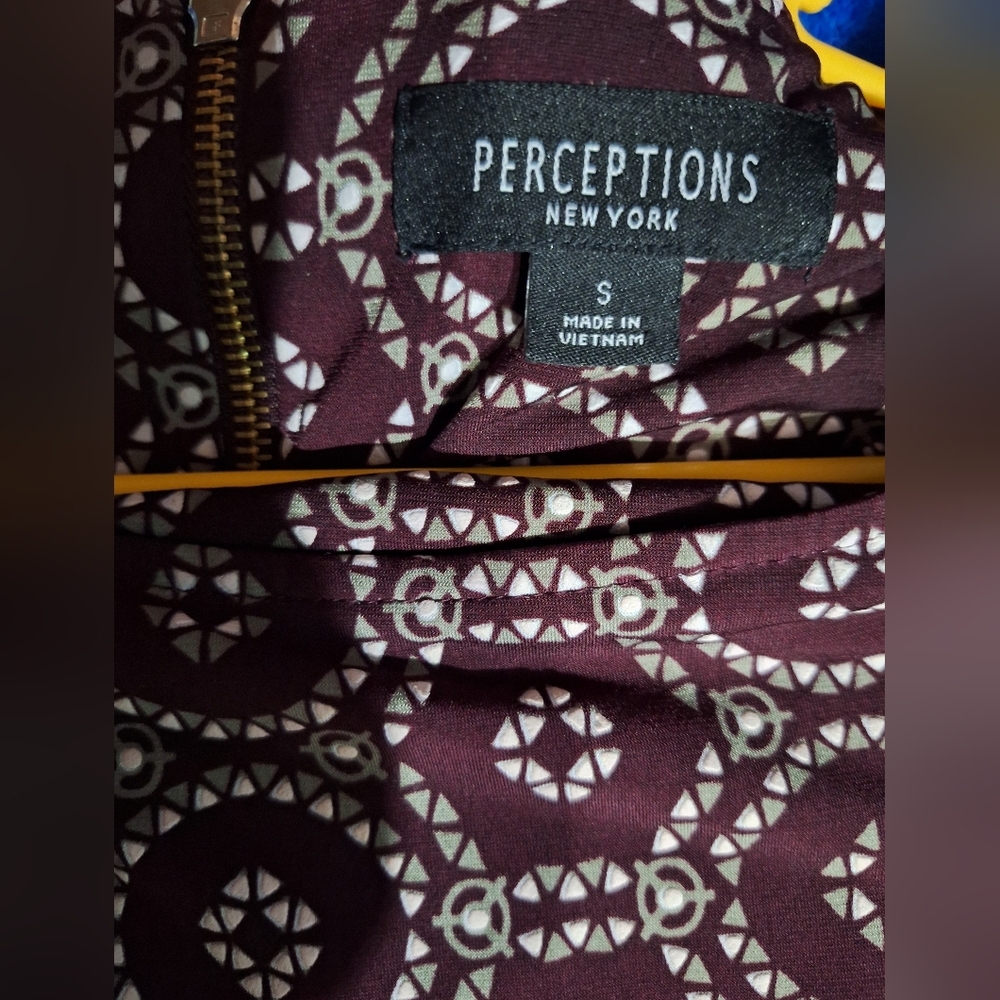 PERCEPTIONS New York Chic midi dress with geometric patterns Size S - Picture 7 of 7